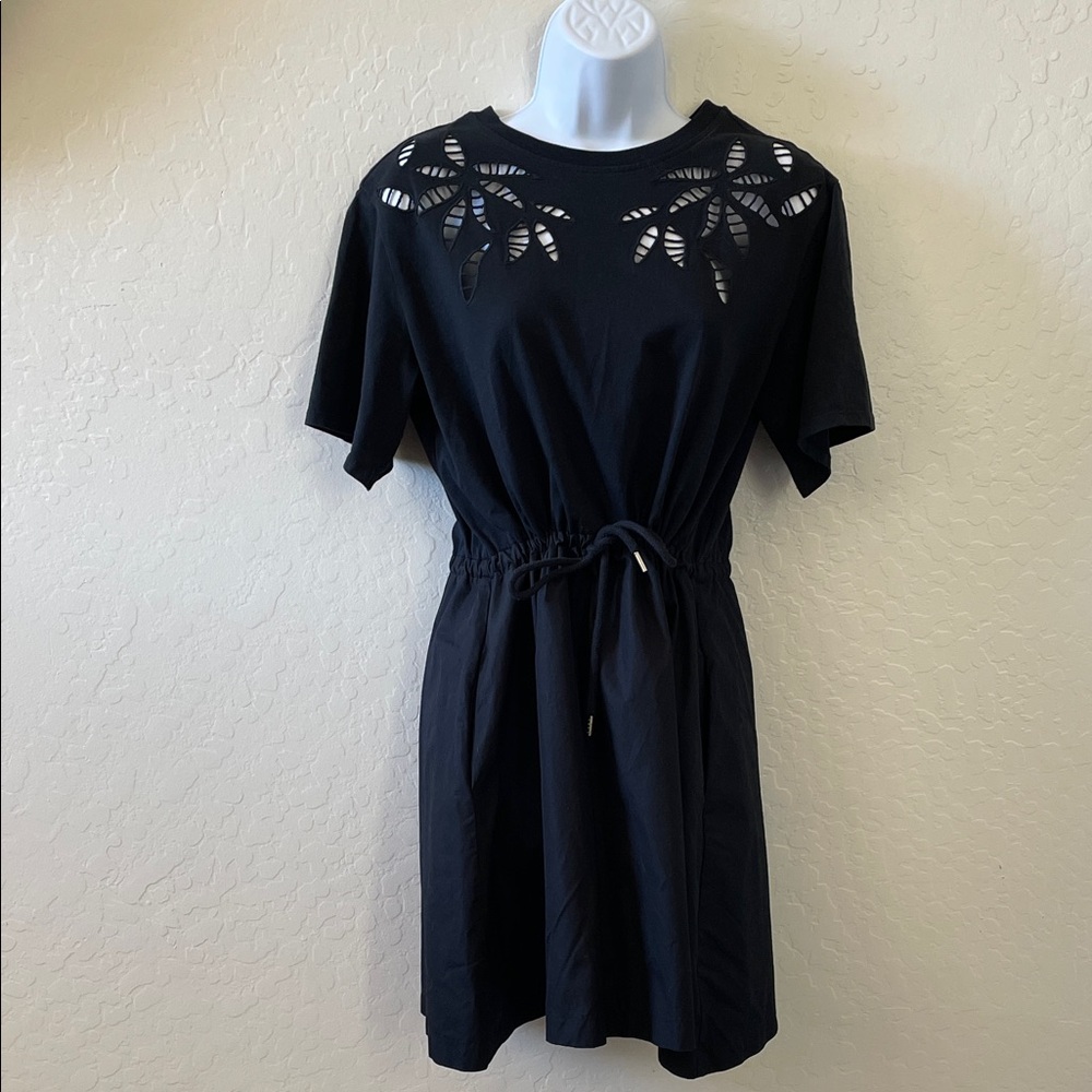 See By Chloe Black Mini Dress with Leaf Cutout